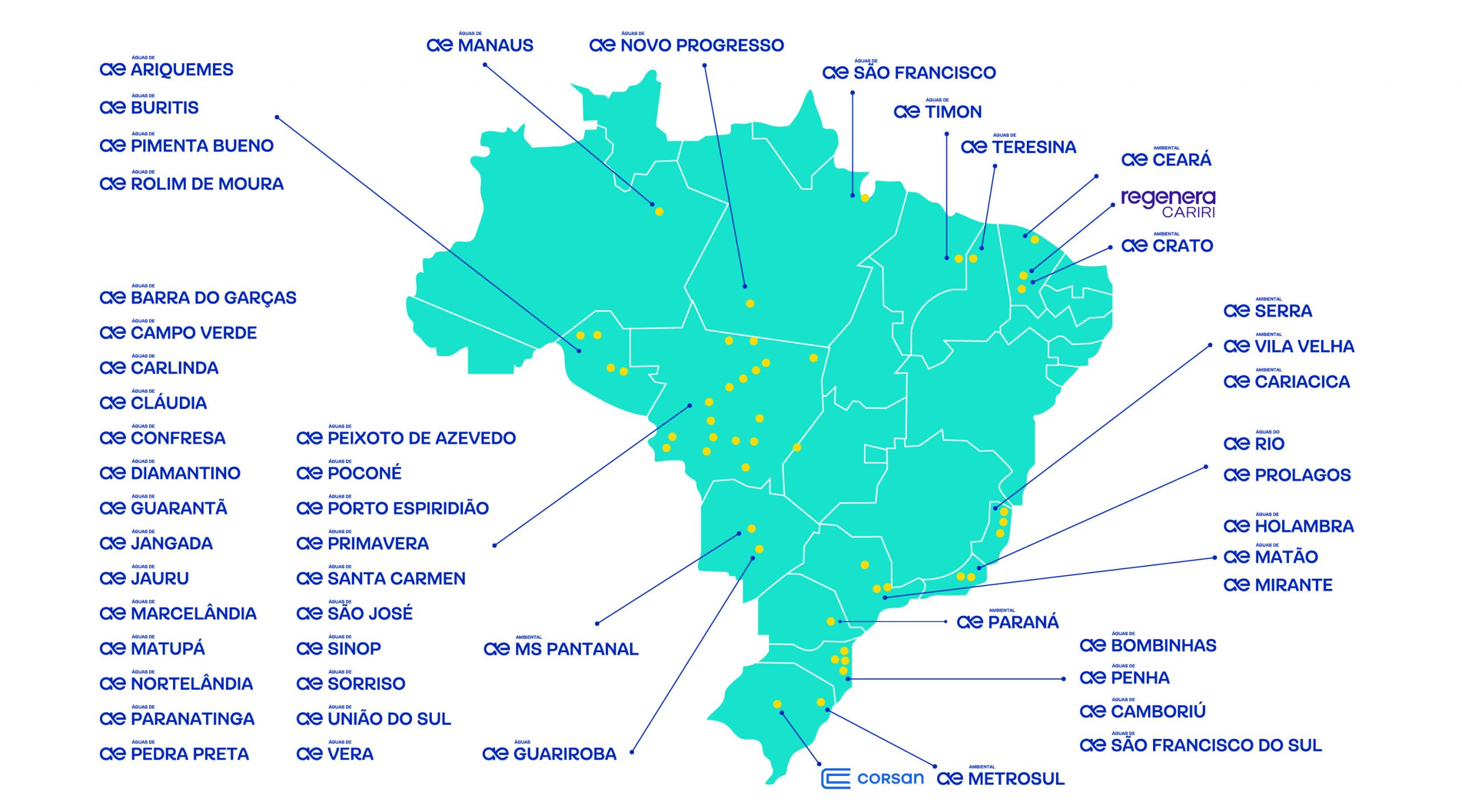 Imagem do Mapa de Atuação da Aegea