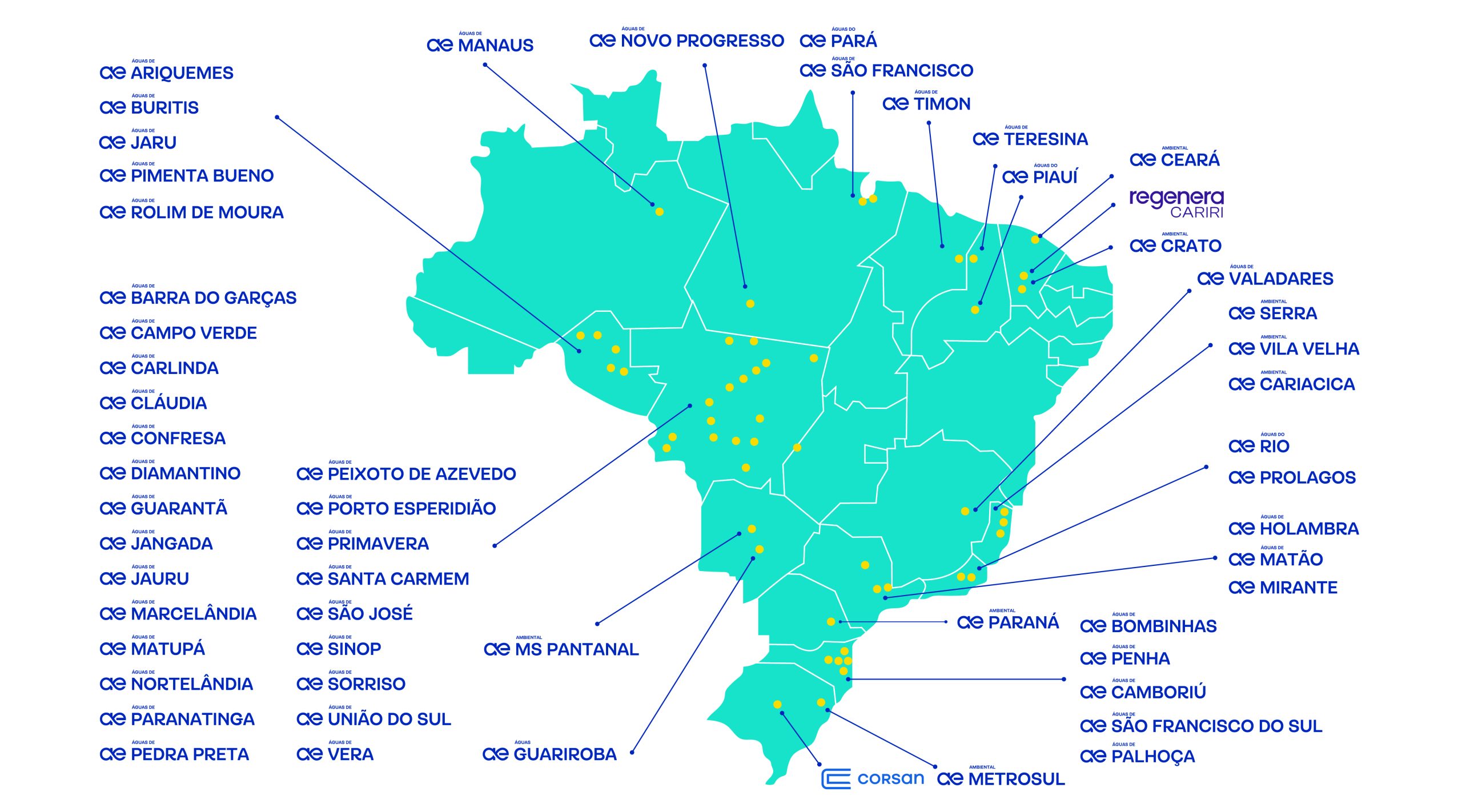 Imagem do Mapa de Atuação da Aegea